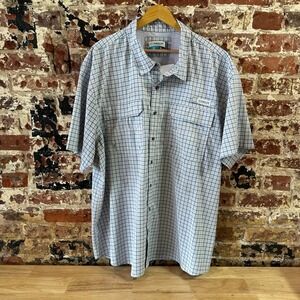 Magellan Outdoors Men Fish Gear Short Sleeve Vented Shirt 3XL Relaxed Blue Pink